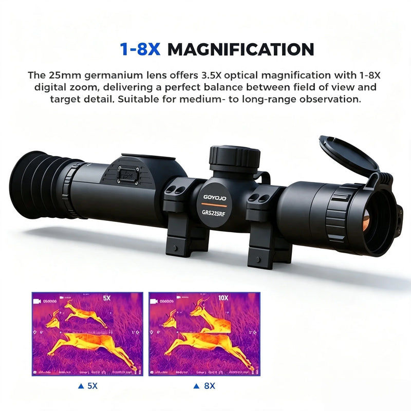 Lunette Thermique 256x192, Zoom 1-8x, Écran OLED, Télémètre Laser en Option, vue 6