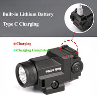 Lampe de Pistolet 800 Lumens à Fixation Rapide sur Rail 20 mm, USB-C, Mode Stroboscopique, avec Coffret, vue 6