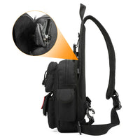 Sacoche Holster Bandoulière Noire en Nylon avec Poche Pistolet Discrète, 5 Formats, vue 3