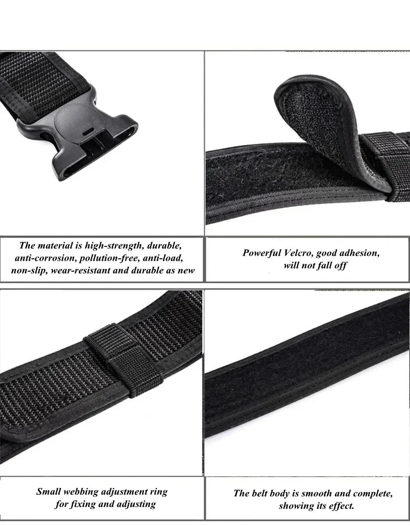 Ceinture Tactique de Service Double en Nylon Noir, Tailles S à XL, vue 6