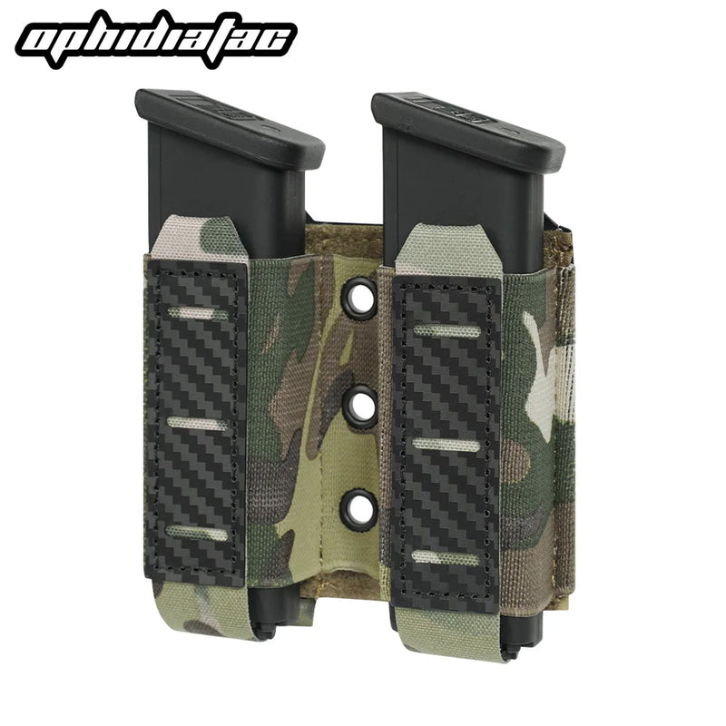 Porte-Chargeur 9 mm Simple ou Double, Nylon et Fibre de Carbone
