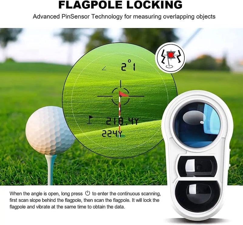 Télémètre Laser Compact Noir ou Blanc, 600 ou 1000 Yards, Pente, Rechargeable, vue 2