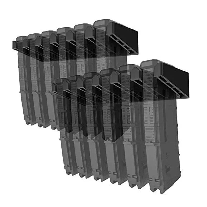 Porte-Chargeur Mural 6 Emplacements pour Chargeurs de Fusil, ABS Noir