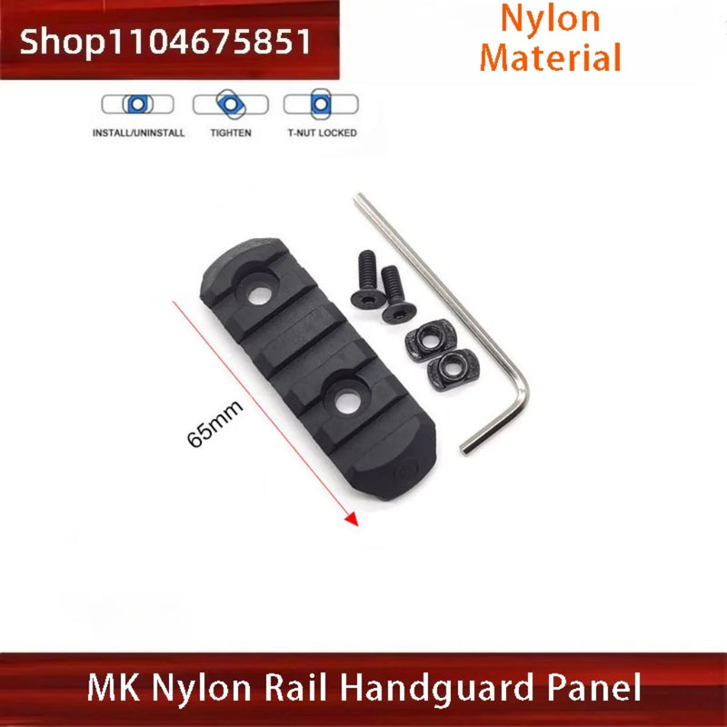 Rail Picatinny 20 mm pour Garde-Main M-LOK et KeyMod, Nylon ou Métal, Rail Seul ou Lot de 5 ou 6 Rails, vue 12