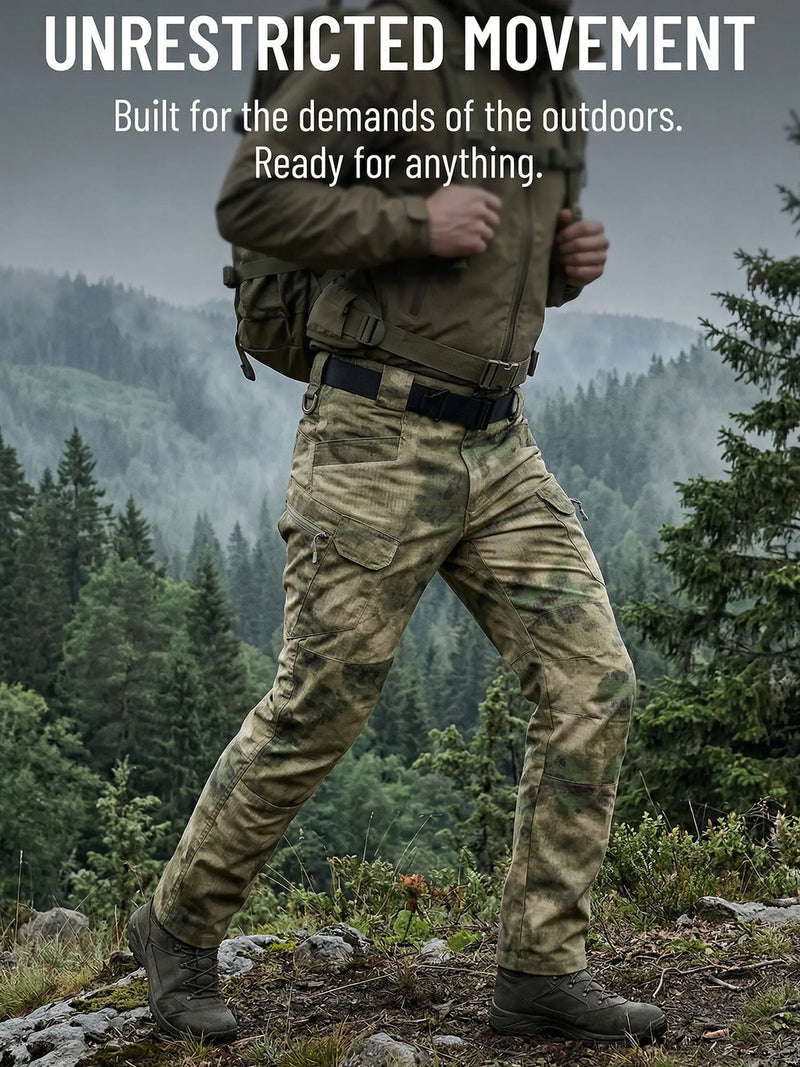 Pantalon Tactique Homme Multipoches Ripstop, Camouflage ou Vert Armée, S à XXXL, vue 2