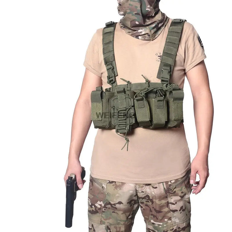 Gilet Tactique Chest Rig Léger en Nylon avec Quatre Porte-Chargeurs, Six Coloris, vue 4