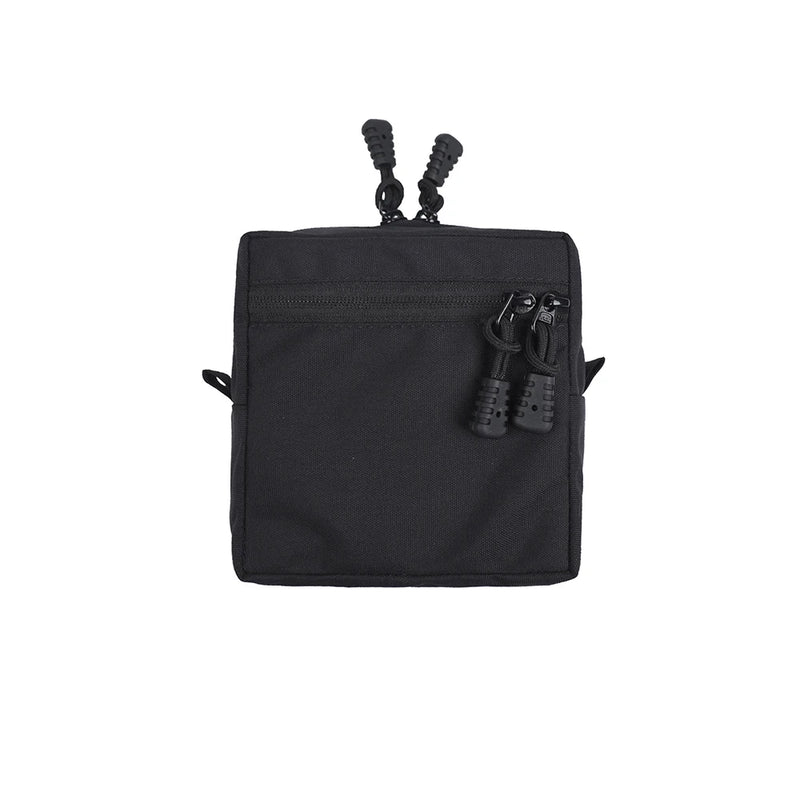 Pochette Utilitaire Plate MOLLE Zippée en Nylon 500D, 14,5 x 13 cm, 6 Coloris