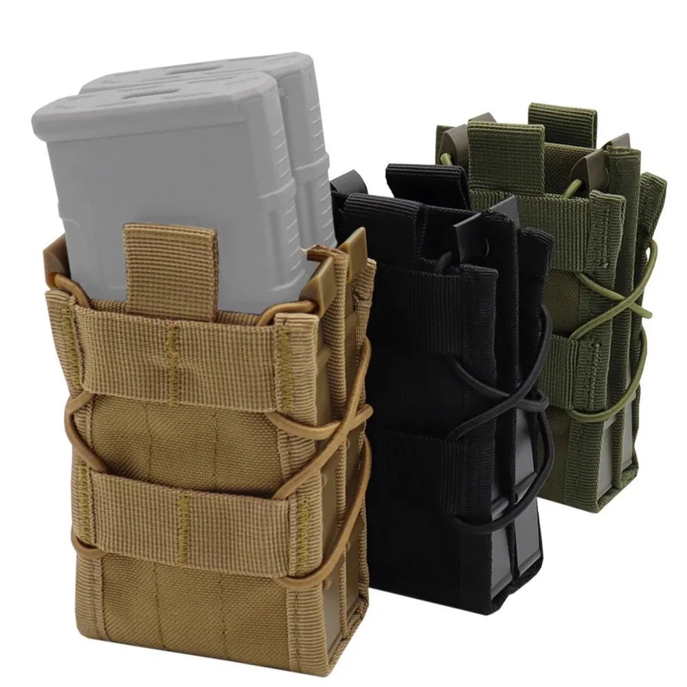 Porte-Chargeur Double 5,56 mm MOLLE Nylon 500D, 12 x 8,5 cm