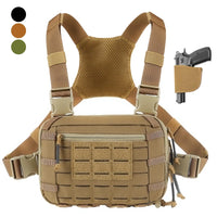 Sacoche Holster de Poitrine Tactique en Nylon 600D, Panneau MOLLE, 28 x 18 cm, 3 Coloris, vue 9