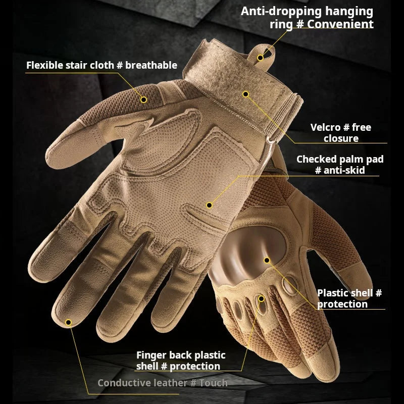Gants Tactiques à Coque Rigide, Paume Antidérapante, Noir, Coyote ou Vert, vue 2