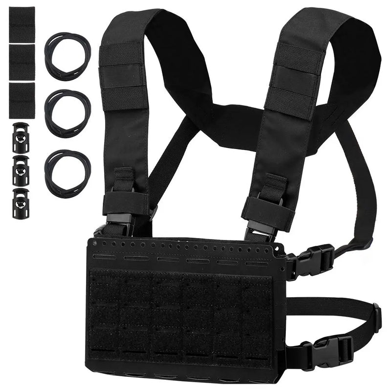 Gilet Tactique Micro Chest Rig à Découpe Laser MOLLE avec Triple Porte-Chargeur, vue 7