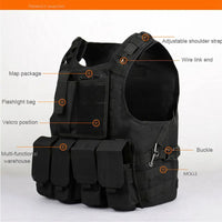 Gilet Tactique Airsoft MOLLE Oxford 600D, 3 Poches Amovibles, 4 Coloris, vue 3