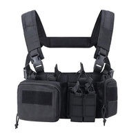 Gilet Tactique Chest Rig Nylon 500D avec Poches Frontales, Poche Pendante en Option, vue 9