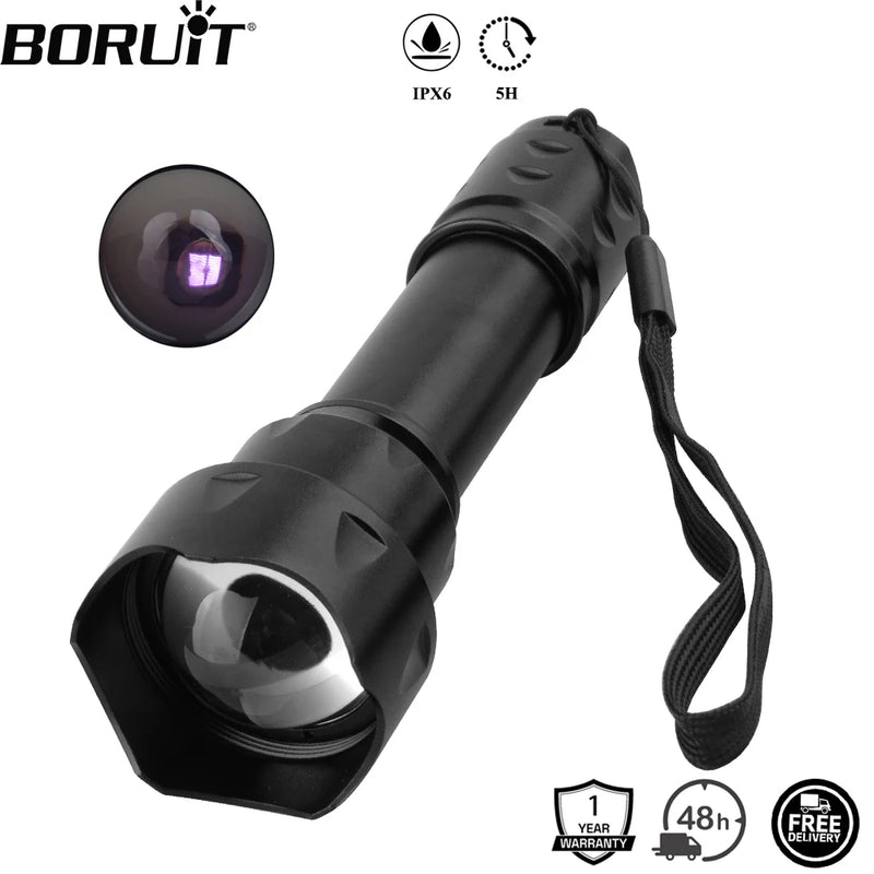 Lampe Infrarouge 850 nm pour Vision Nocturne, Zoom Aluminium, Batterie 18650, vue 2