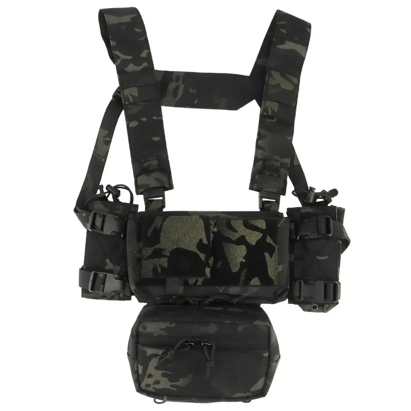 Gilet Tactique Micro Chest Rig Nylon, Poche Pendante et Poches Latérales, vue 10