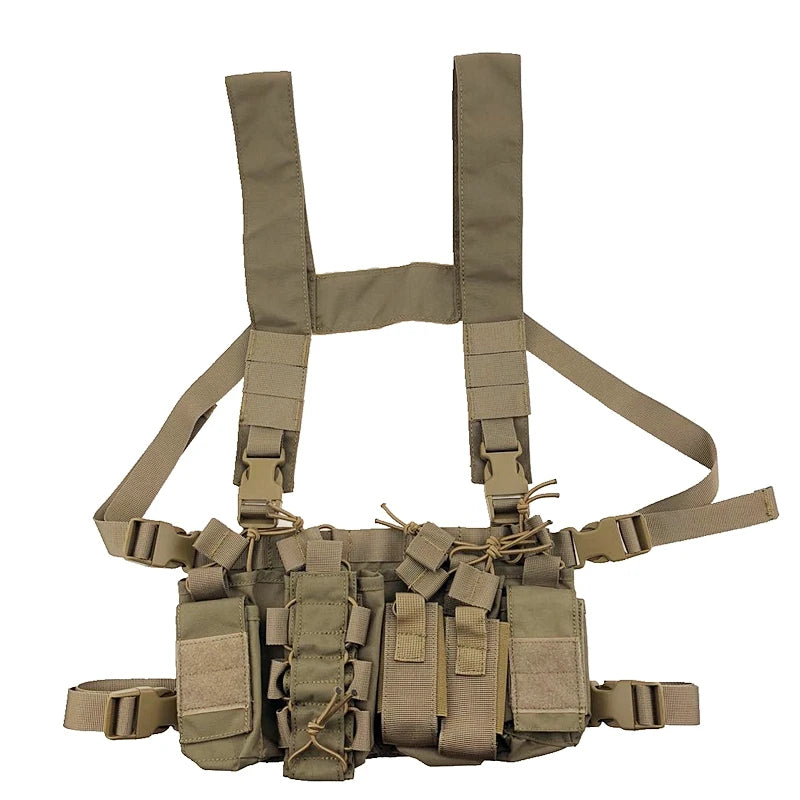Gilet Tactique Chest Rig Léger en Nylon avec Quatre Porte-Chargeurs, Six Coloris, vue 12