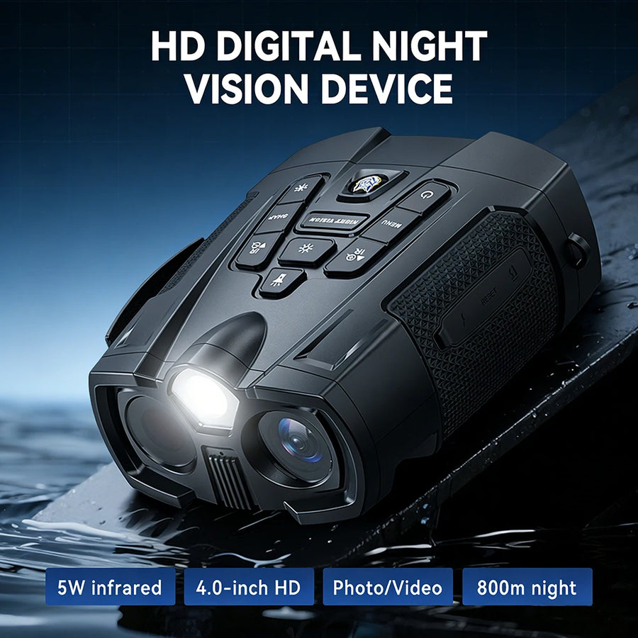 Jumelles de vision nocturne écran 10,2 cm, zoom 10x, batterie 5000 mAh