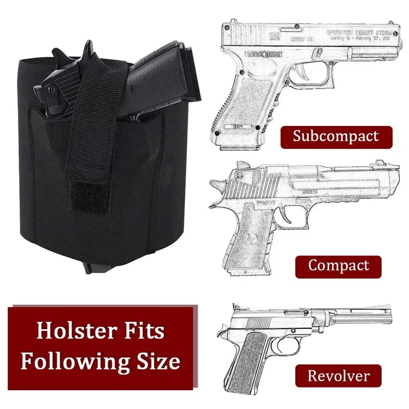 Holster de Cheville Élastique Noir pour Pistolet Compact, 40 x 12 cm, vue 6