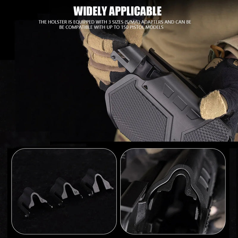 Holster Universel Rigide pour Pistolet Équipé d'une Lampe, Droitier, Verrou de Sécurité, vue 4