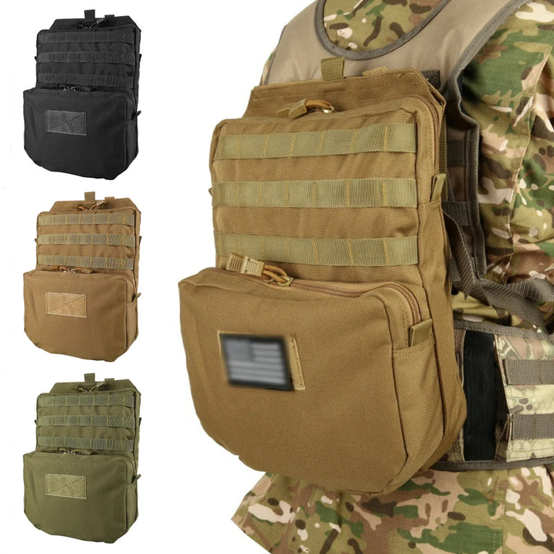 Sac Dorsal MOLLE en Nylon 1000D pour Gilet Tactique, 38 x 27 x 10 cm, Trois Coloris