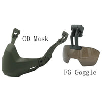 Demi-Masque Airsoft ABS pour Casque FAST, avec ou sans Lunettes Rabattables, vue 12