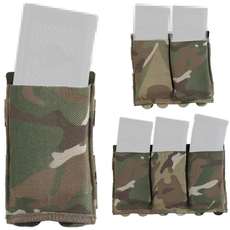 Porte-Chargeur Élastique MOLLE Nylon 5,56 et 7,62 mm, Simple, Double ou Triple
