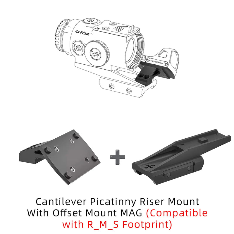 Montage Picatinny pour Viseur Compact, Rehausse en Porte-à-Faux ou Version Basse