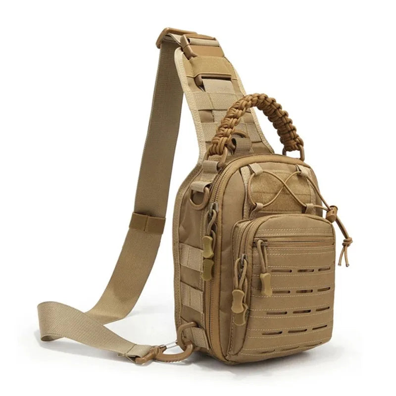 Sac Bandoulière Tactique à Découpe Laser MOLLE, Poignée Tressée, 7 Coloris, vue 12