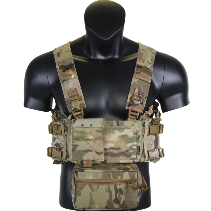 Gilet Tactique Micro Chest Rig Nylon, Poche Pendante et Poches Latérales, vue 6