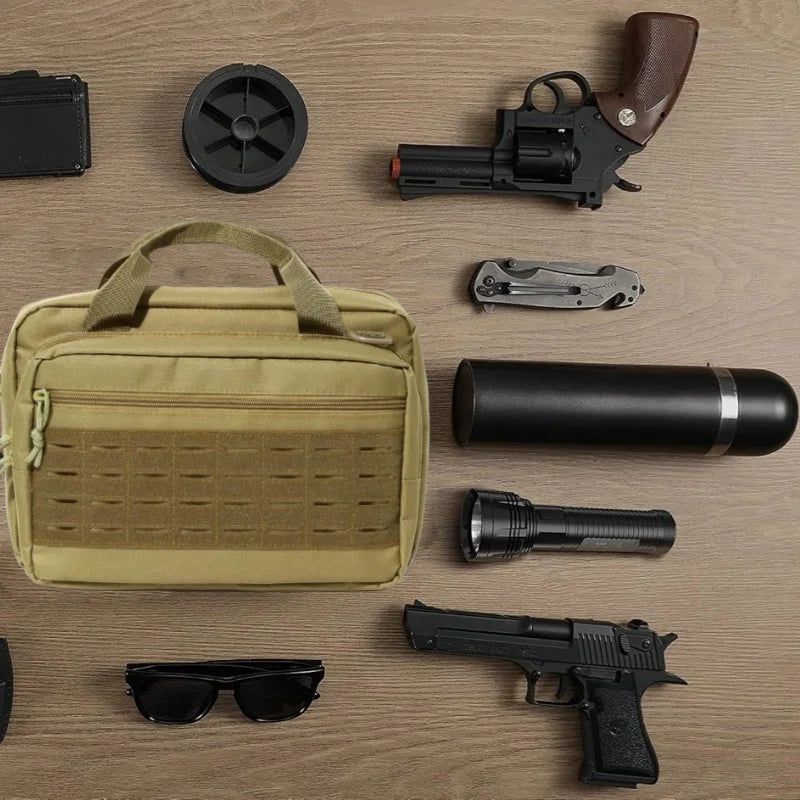 Sac de Tir pour Pistolet en Toile Oxford, 34 x 24 x 12 cm, Poches Chargeurs et MOLLE, vue 6