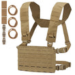Gilet Tactique Chest Rig Compact MOLLE, Triple Porte-Chargeur Élastique