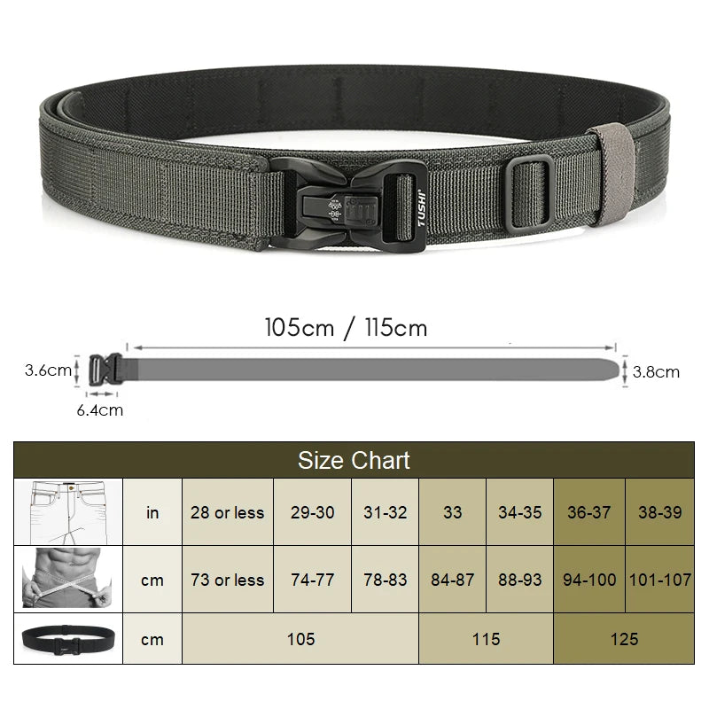 Ceinture Tactique Rigide Nylon Épais, Boucle à Démontage Rapide, 3,8 cm, vue 7