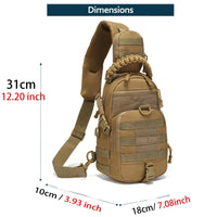 Sac Bandoulière Tactique 5,5 L en Polyester 600D, Poignée Tressée et MOLLE, vue 3