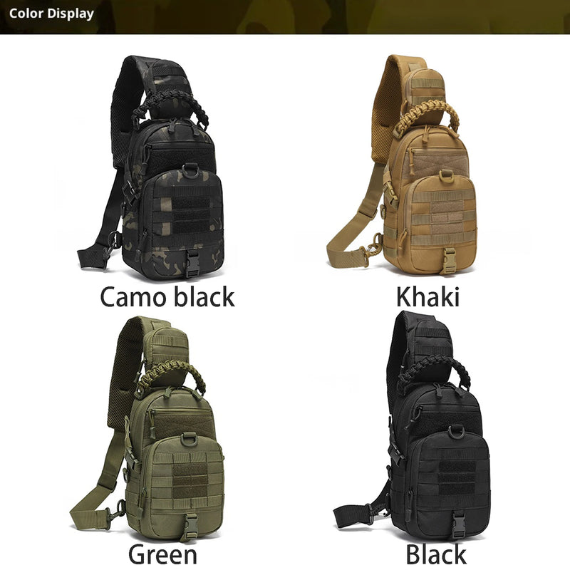 Sac Bandoulière Tactique 5,5 L en Polyester 600D, Poignée Tressée et MOLLE, vue 4