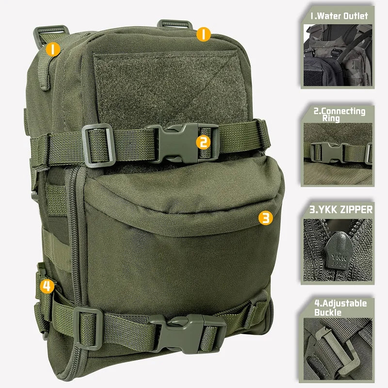 Sac d'Hydratation MOLLE 2 L en Nylon 500D pour Gilet Tactique, Sept Coloris, vue 8