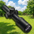 Lunette de Visée 1-6x24 pour Battue et Chasse, Alliage d'Aluminium Noir