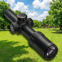 Lunette de Visée 1-6x24 pour Battue et Chasse, Alliage d'Aluminium Noir