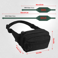 Sacoche Holster Banane Noire en Tissu Oxford, Port Discret, 23 x 15 x 8 cm