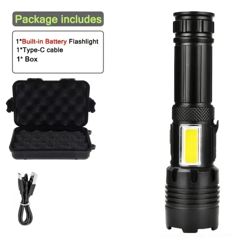 Lampe Tactique Rechargeable 7 Modes, Zoom et Lumière COB, Lot de 1 ou 2, vue 7
