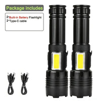 Lampe Tactique Rechargeable 7 Modes, Zoom et Lumière COB, Lot de 1 ou 2, vue 8
