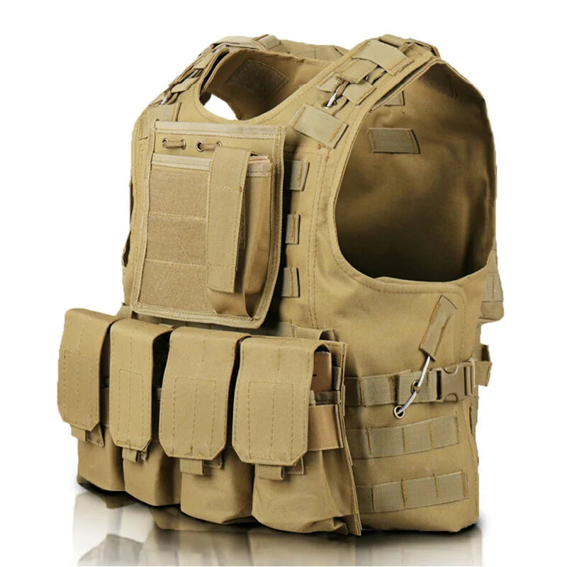 Gilet Tactique Airsoft MOLLE Oxford 600D, 3 Poches Amovibles, 4 Coloris, vue 8
