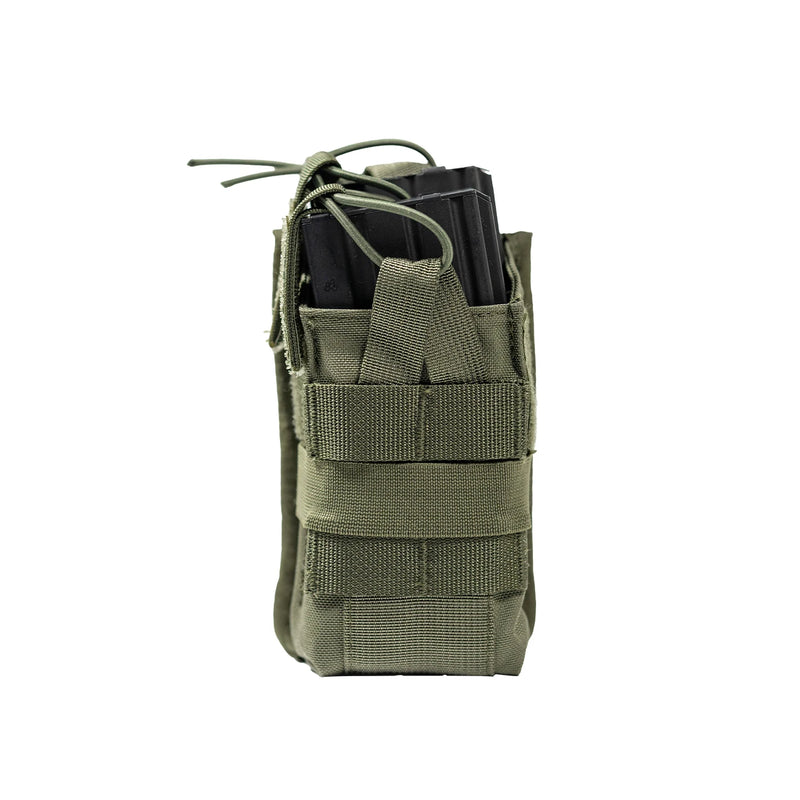 Porte-Chargeur Double Ouvert MOLLE en Nylon 500D Vert Armée, 14 x 8 x 8 cm, vue 3