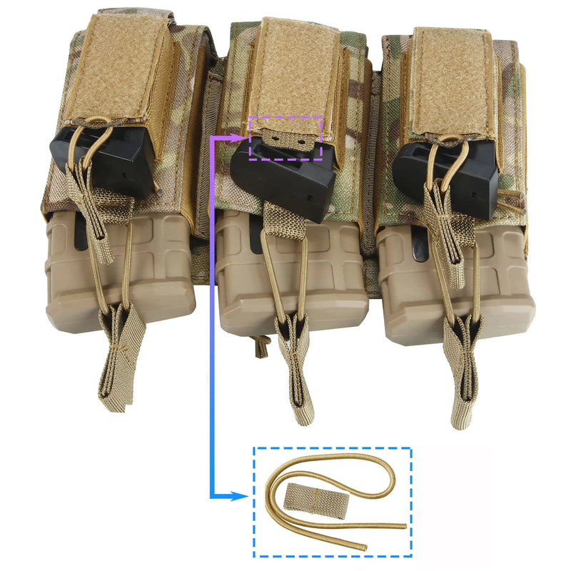 Porte-Chargeur Triple pour Fusil avec Poches Pistolet, MOLLE Nylon 1000D, 24 x 14 cm, vue 3
