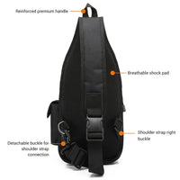 Sacoche Holster Bandoulière Noire en Nylon avec Poche Pistolet Discrète, 5 Formats, vue 4