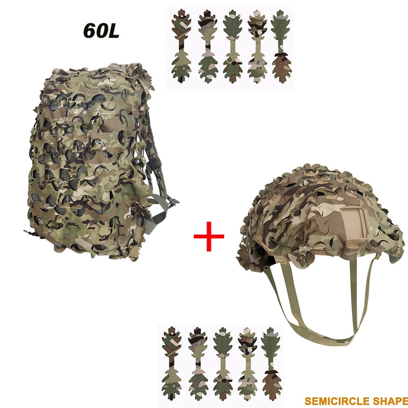 Kit Camouflage 3D pour Casque et Sac à Dos, 60 ou 80 L, vue 12