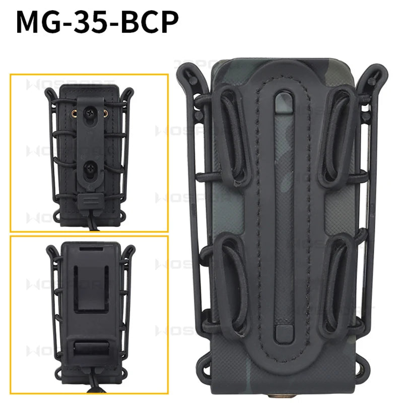 Porte-Chargeur Pistolet 9 mm à Coque Souple, Fixation Ceinture et MOLLE, vue 9