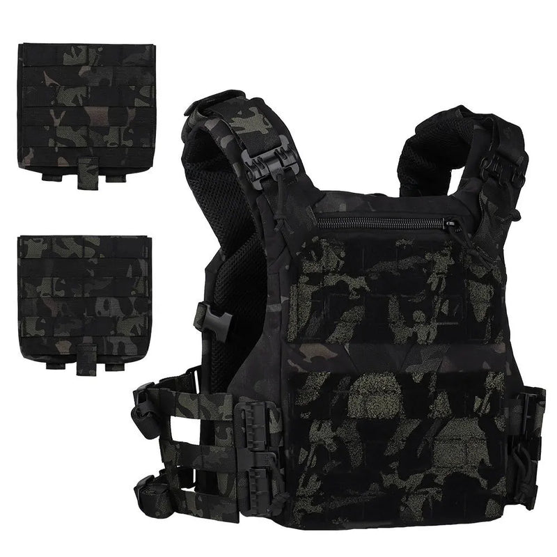 Gilet Tactique Porte-Plaques Ventilé, Ceinture Réglable, Nylon 500D ou Oxford 900D, vue 9