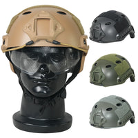 Casque Airsoft Tactique ABS avec Lunettes Intégrées et Rails Latéraux