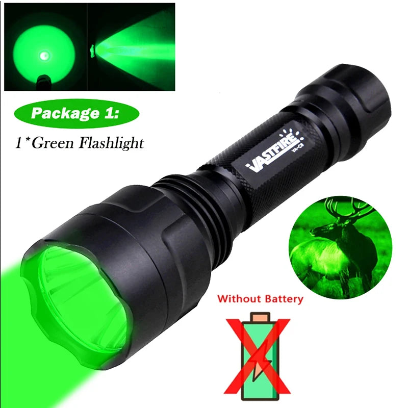 Lampe Tactique de Chasse LED Verte, Rouge ou Blanche, avec Interrupteur Déporté, vue 10