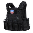 Gilet Tactique Porte-Plaques Nylon 500D avec Deux Placards Amovibles, Taille Unique